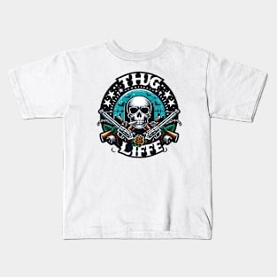 Rebel Spirit: Thug Life Emblem Kids T-Shirt